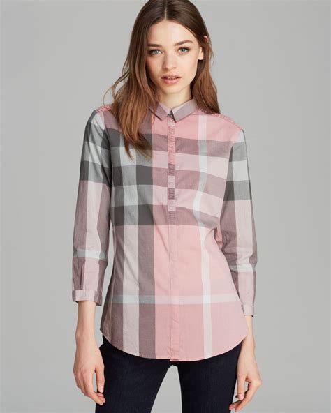 pink girls burberry shirt|pink burberry button up shirt.